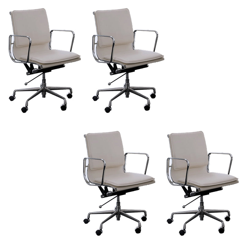 Silla de brazos fijos modernos cuero sin silla de escritorio ergonómico angustiante