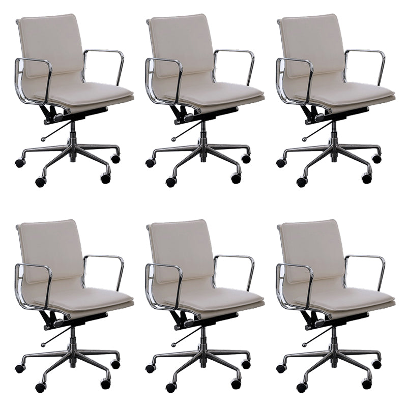 Silla de brazos fijos modernos cuero sin silla de escritorio ergonómico angustiante