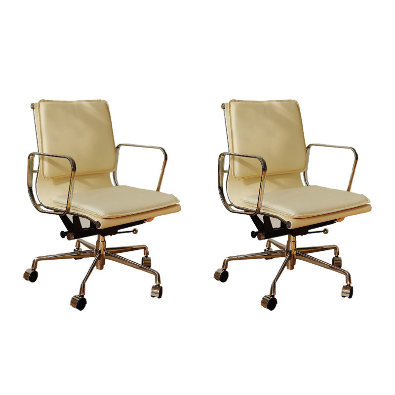 Silla de brazos fijos modernos cuero sin silla de escritorio ergonómico angustiante