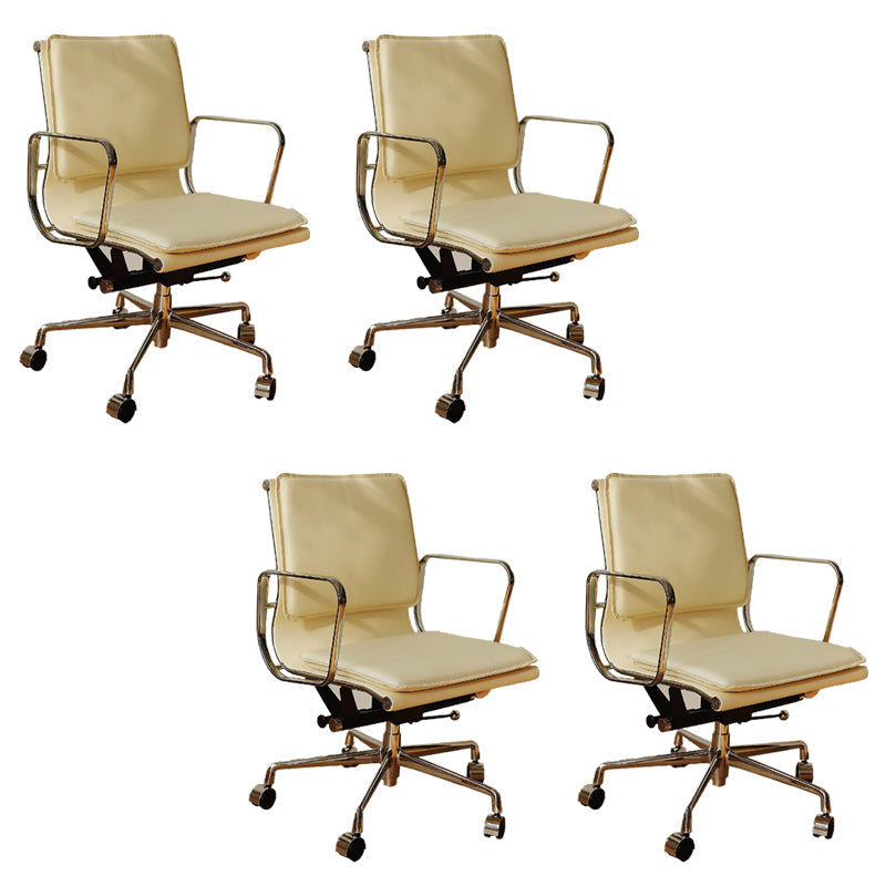 Silla de brazos fijos modernos cuero sin silla de escritorio ergonómico angustiante