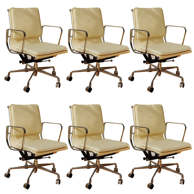 Silla de brazos fijos modernos cuero sin silla de escritorio ergonómico angustiante