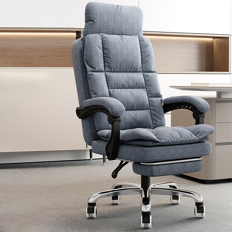 Linen Ergonomic Swivel Office Chair Height-adjustable Office Chair Clearhalo 'furn' 'furn_office_chair' 'Furniture' 'Office Chairs' 'Office Furniture' 'office_chair' 7226552