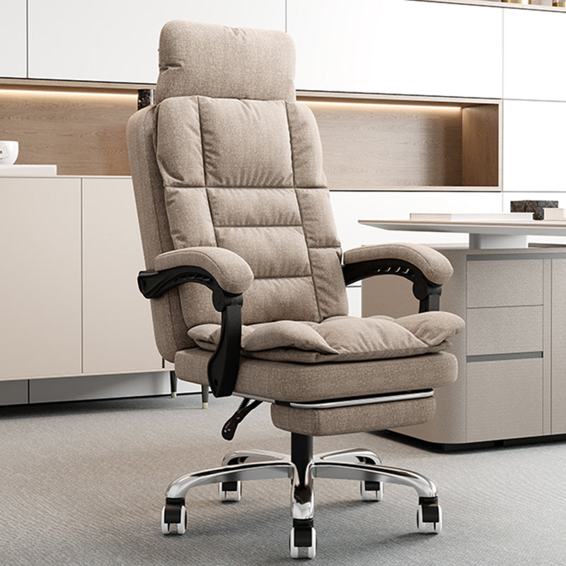 Linen Ergonomic Swivel Office Chair Height-adjustable Office Chair Clearhalo 'furn' 'furn_office_chair' 'Furniture' 'Office Chairs' 'Office Furniture' 'office_chair' 7226554