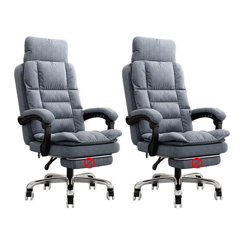 Linen Ergonomic Swivel Office Chair Height-adjustable Office Chair Gray 2 Piece Set Without Footrest Clearhalo 'furn' 'furn_office_chair' 'Furniture' 'Office Chairs' 'Office Furniture' 'office_chair' 7226555