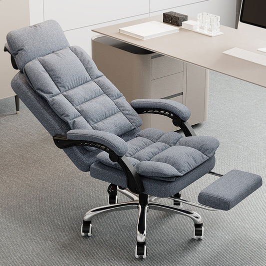 Linen Ergonomic Swivel Office Chair Height-adjustable Office Chair Clearhalo 'furn' 'furn_office_chair' 'Furniture' 'Office Chairs' 'Office Furniture' 'office_chair' 7226557