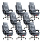 Linen Ergonomic Swivel Office Chair Height-adjustable Office Chair Gray 8 Piece Set Without Footrest Clearhalo 'furn' 'furn_office_chair' 'Furniture' 'Office Chairs' 'Office Furniture' 'office_chair' 7226561