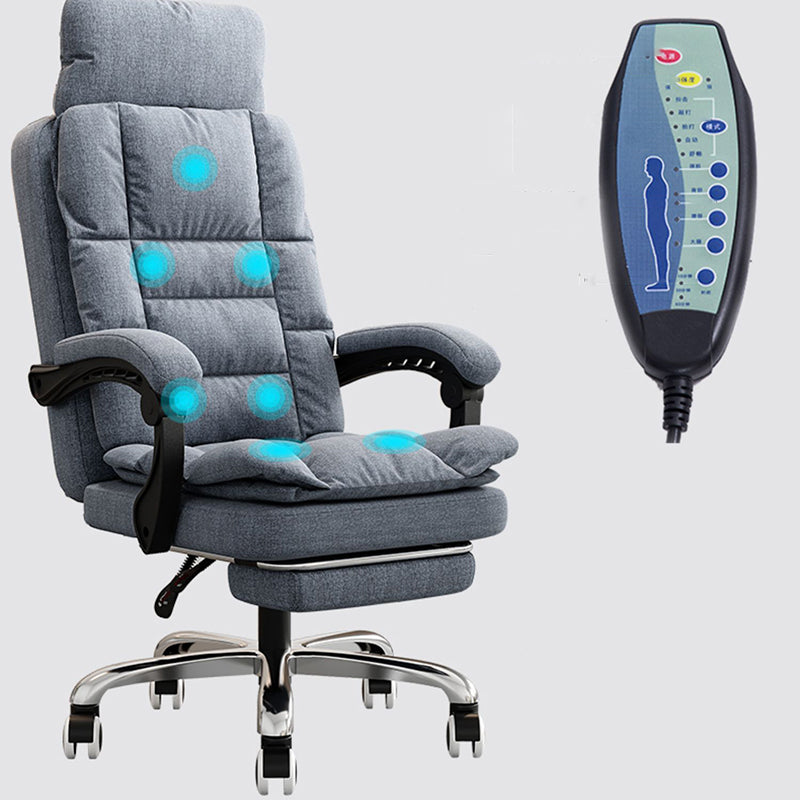 Linen Ergonomic Swivel Office Chair Height-adjustable Office Chair Clearhalo 'furn' 'furn_office_chair' 'Furniture' 'Office Chairs' 'Office Furniture' 'office_chair' 7226562