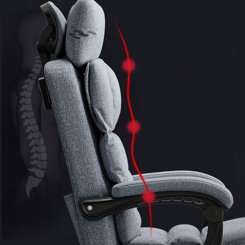 Linen Ergonomic Swivel Office Chair Height-adjustable Office Chair Clearhalo 'furn' 'furn_office_chair' 'Furniture' 'Office Chairs' 'Office Furniture' 'office_chair' 7226564