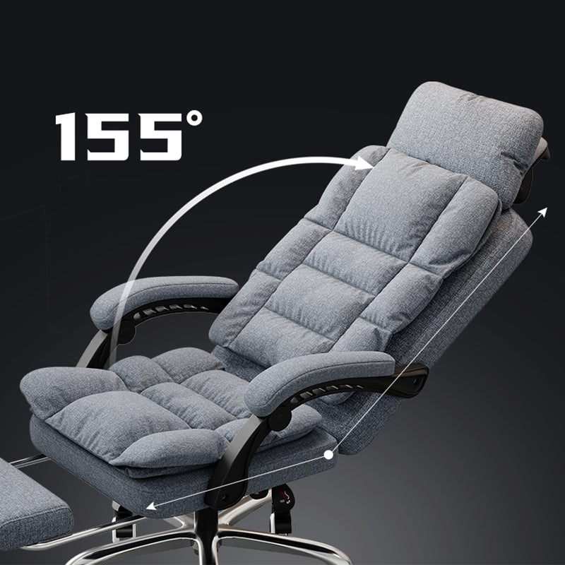 Linen Ergonomic Swivel Office Chair Height-adjustable Office Chair Clearhalo 'furn' 'furn_office_chair' 'Furniture' 'Office Chairs' 'Office Furniture' 'office_chair' 7226566