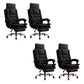 Linen Ergonomic Swivel Office Chair Height-adjustable Office Chair Black 4 Piece Set Without Footrest Clearhalo 'furn' 'furn_office_chair' 'Furniture' 'Office Chairs' 'Office Furniture' 'office_chair' 7226567