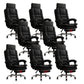 Linen Ergonomic Swivel Office Chair Height-adjustable Office Chair Black 8 Piece Set Without Footrest Clearhalo 'furn' 'furn_office_chair' 'Furniture' 'Office Chairs' 'Office Furniture' 'office_chair' 7226570