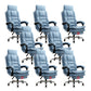 Linen Ergonomic Swivel Office Chair Height-adjustable Office Chair Blue 8 Piece Set Without Footrest Clearhalo 'furn' 'furn_office_chair' 'Furniture' 'Office Chairs' 'Office Furniture' 'office_chair' 7226575