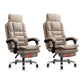 Linen Ergonomic Swivel Office Chair Height-adjustable Office Chair Khaki 2 Piece Set Without Footrest Clearhalo 'furn' 'furn_office_chair' 'Furniture' 'Office Chairs' 'Office Furniture' 'office_chair' 7226577