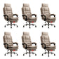 Linen Ergonomic Swivel Office Chair Height-adjustable Office Chair Khaki 6 Piece Set Without Footrest Clearhalo 'furn' 'furn_office_chair' 'Furniture' 'Office Chairs' 'Office Furniture' 'office_chair' 7226579