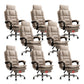 Linen Ergonomic Swivel Office Chair Height-adjustable Office Chair Khaki 8 Piece Set Without Footrest Clearhalo 'furn' 'furn_office_chair' 'Furniture' 'Office Chairs' 'Office Furniture' 'office_chair' 7226580