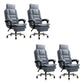 Linen Ergonomic Swivel Office Chair Height-adjustable Office Chair Gray 4 Piece Set With Footrest Clearhalo 'furn' 'furn_office_chair' 'Furniture' 'Office Chairs' 'Office Furniture' 'office_chair' 7226583