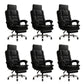 Linen Ergonomic Swivel Office Chair Height-adjustable Office Chair Black 6 Piece Set With Footrest Clearhalo 'furn' 'furn_office_chair' 'Furniture' 'Office Chairs' 'Office Furniture' 'office_chair' 7226589