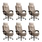 Linen Ergonomic Swivel Office Chair Height-adjustable Office Chair Khaki 6 Piece Set With Footrest Clearhalo 'furn' 'furn_office_chair' 'Furniture' 'Office Chairs' 'Office Furniture' 'office_chair' 7226599