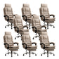 Linen Ergonomic Swivel Office Chair Height-adjustable Office Chair Khaki 8 Piece Set With Footrest Clearhalo 'furn' 'furn_office_chair' 'Furniture' 'Office Chairs' 'Office Furniture' 'office_chair' 7226600