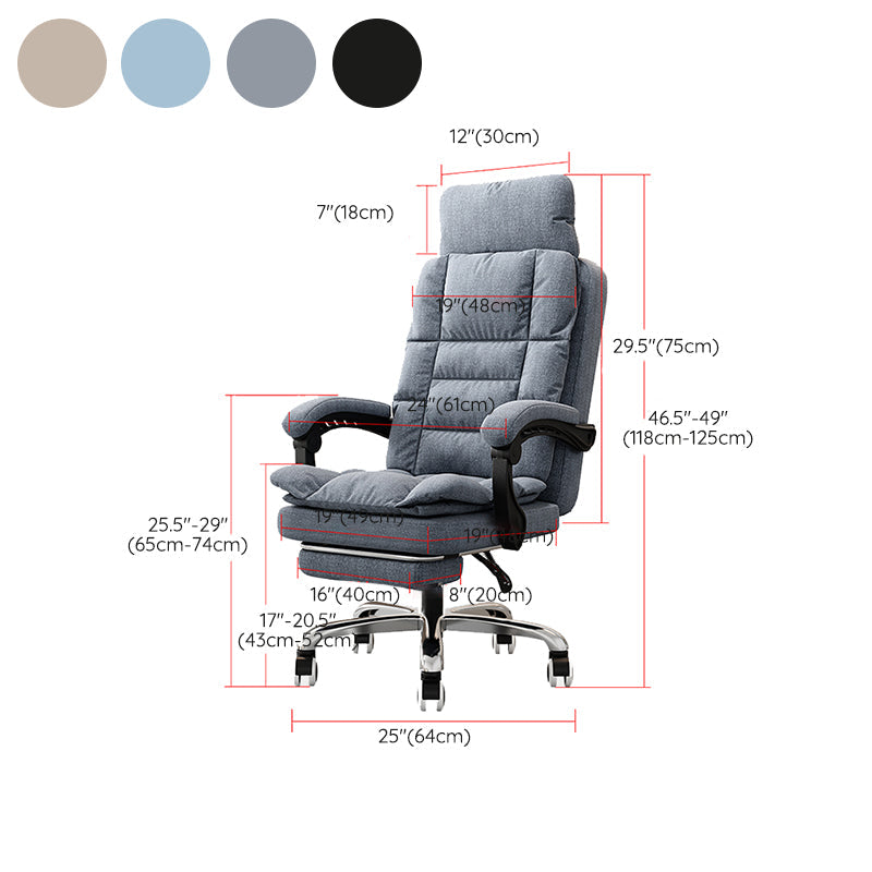 Linen Ergonomic Swivel Office Chair Height-adjustable Office Chair Clearhalo 'furn' 'furn_office_chair' 'Furniture' 'Office Chairs' 'Office Furniture' 'office_chair' 7226601