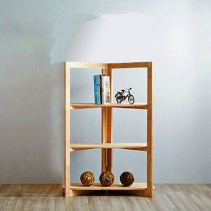 Open Back Folding Bookshelf Wood Contemporary Bookcase for Home 39.5"L x 18"W x 47"H Clearhalo 'Bookcases' 'furn' 'furn_bookcases' 'Furniture' 'Office Furniture' 7226643