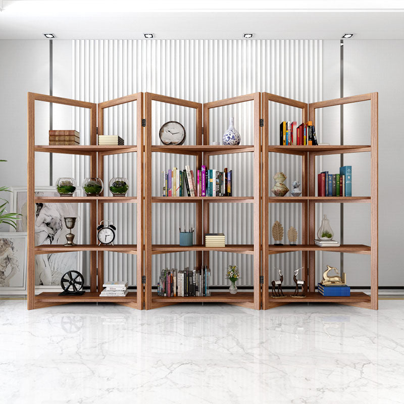 Open Back Folding Bookshelf Wood Contemporary Bookcase for Home 106"L x 18"W x 71"H Clearhalo 'Bookcases' 'furn' 'furn_bookcases' 'Furniture' 'Office Furniture' 7226648