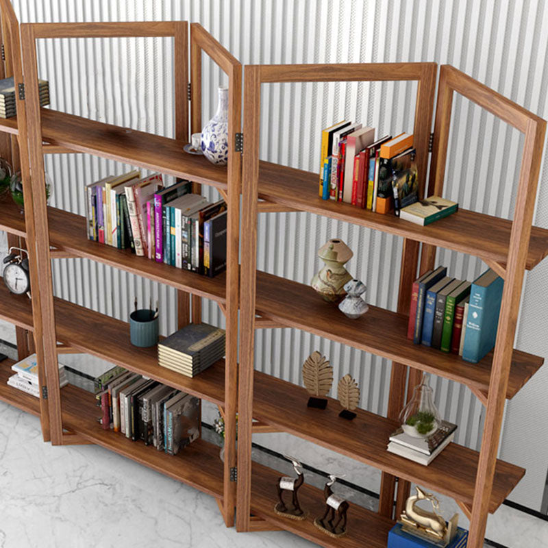 Open Back Folding Bookshelf Wood Contemporary Bookcase for Home Clearhalo 'Bookcases' 'furn' 'furn_bookcases' 'Furniture' 'Office Furniture' 7226655
