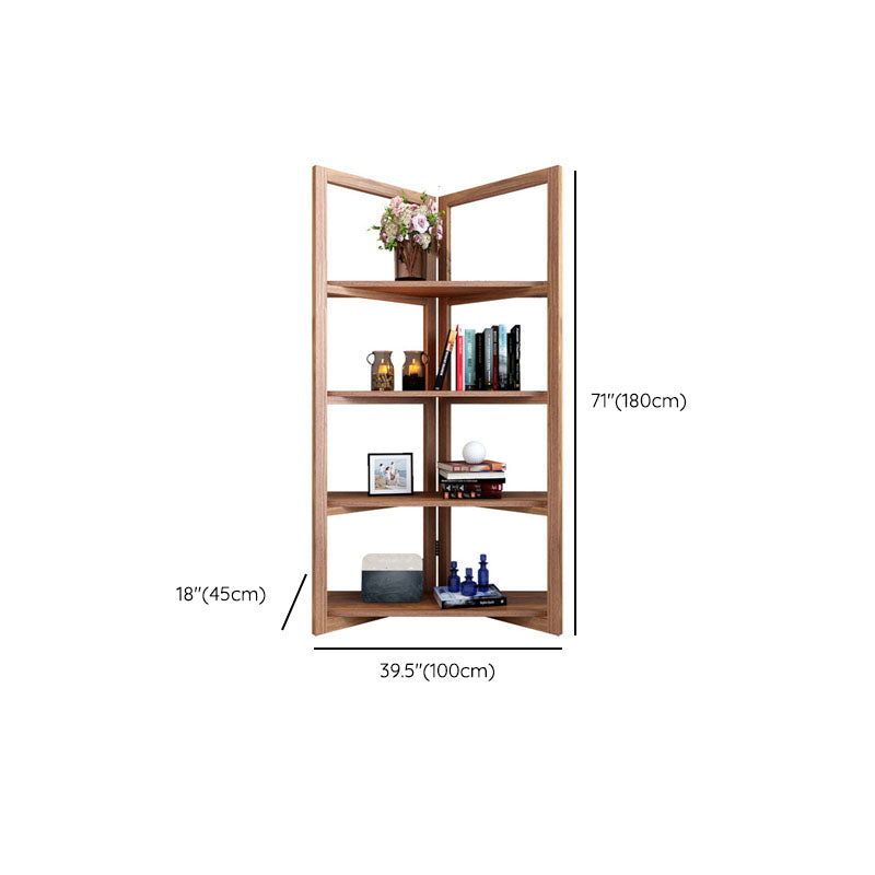 Open Back Folding Bookshelf Wood Contemporary Bookcase for Home Clearhalo 'Bookcases' 'furn' 'furn_bookcases' 'Furniture' 'Office Furniture' 7226663
