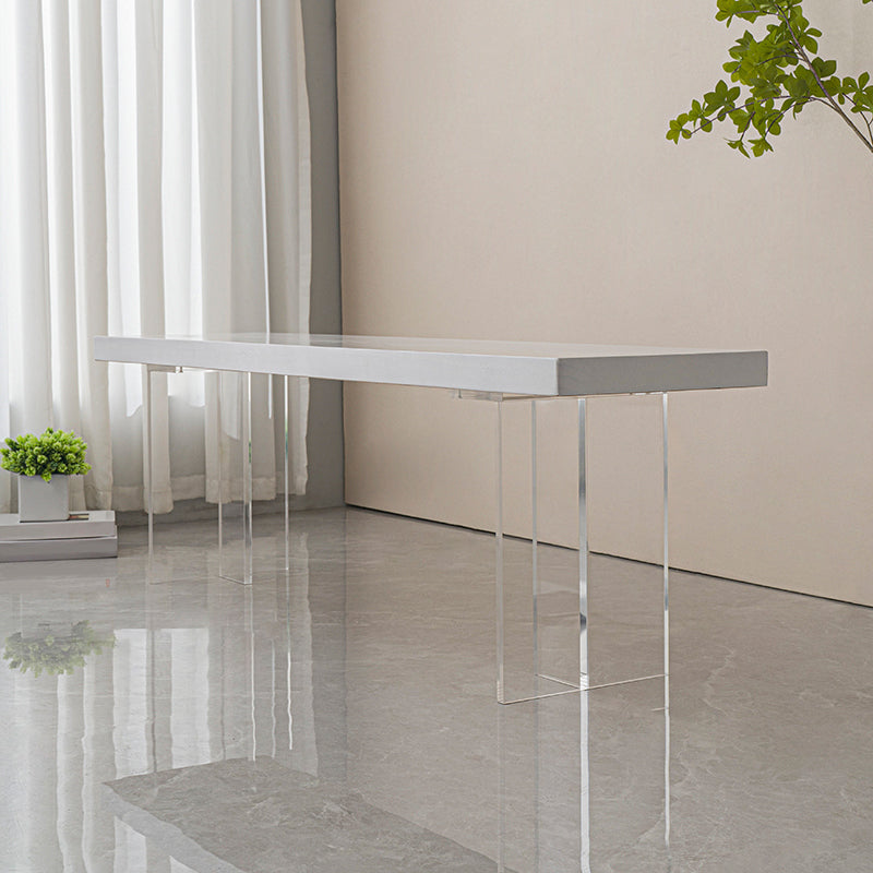 Contemporary Solid Wood Bench Brown Seating Bench with Acrylic Base 71"L x 14"W x 18"H Clearhalo 'Benches' 'Chairs & Seating' 'furn' 'furn_benches' 'Furniture' 'Living Room Furniture' 7226688