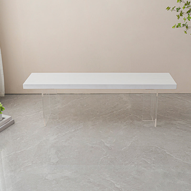 Contemporary Solid Wood Bench Brown Seating Bench with Acrylic Base 55"L x 14"W x 18"H Clearhalo 'Benches' 'Chairs & Seating' 'furn' 'furn_benches' 'Furniture' 'Living Room Furniture' 7226690