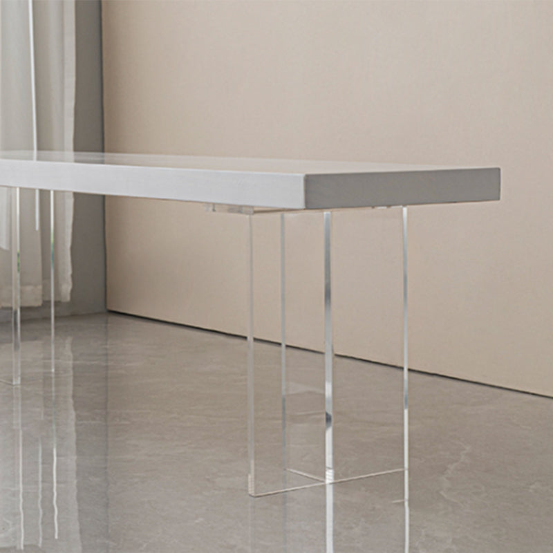 Contemporary Solid Wood Bench Brown Seating Bench with Acrylic Base Clearhalo 'Benches' 'Chairs & Seating' 'furn' 'furn_benches' 'Furniture' 'Living Room Furniture' 7226692