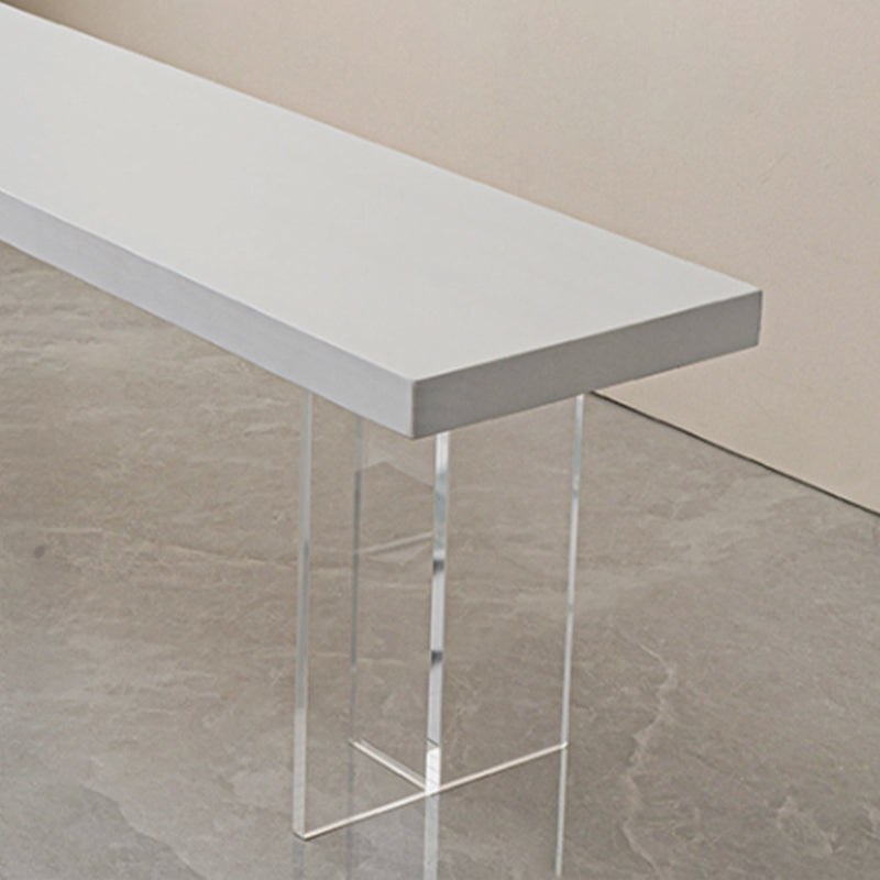 Contemporary Solid Wood Bench Brown Seating Bench with Acrylic Base Clearhalo 'Benches' 'Chairs & Seating' 'furn' 'furn_benches' 'Furniture' 'Living Room Furniture' 7226694