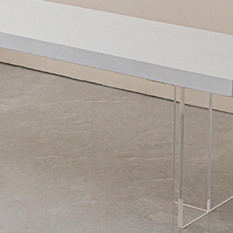 Contemporary Solid Wood Bench Brown Seating Bench with Acrylic Base Clearhalo 'Benches' 'Chairs & Seating' 'furn' 'furn_benches' 'Furniture' 'Living Room Furniture' 7226695