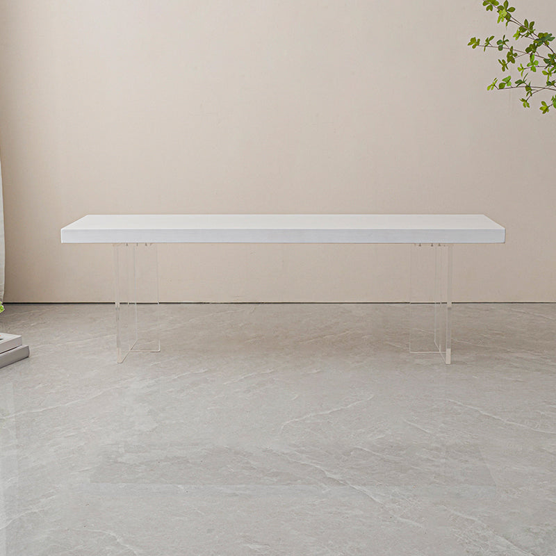 Contemporary Solid Wood Bench Brown Seating Bench with Acrylic Base Clearhalo 'Benches' 'Chairs & Seating' 'furn' 'furn_benches' 'Furniture' 'Living Room Furniture' 7226696