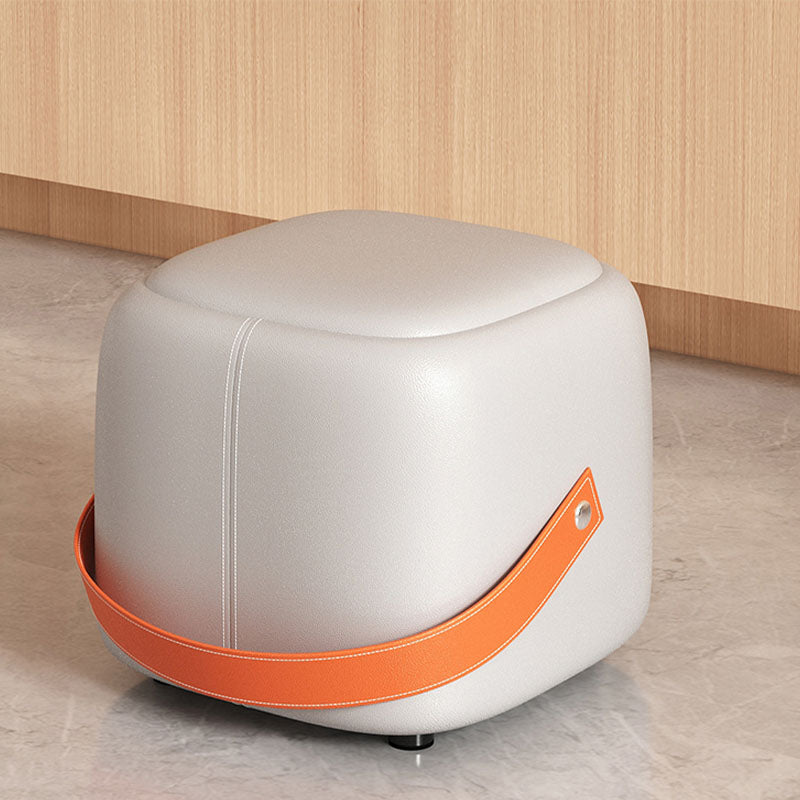 Pouf moderne Pouf Faux en cuir rembourré Portable