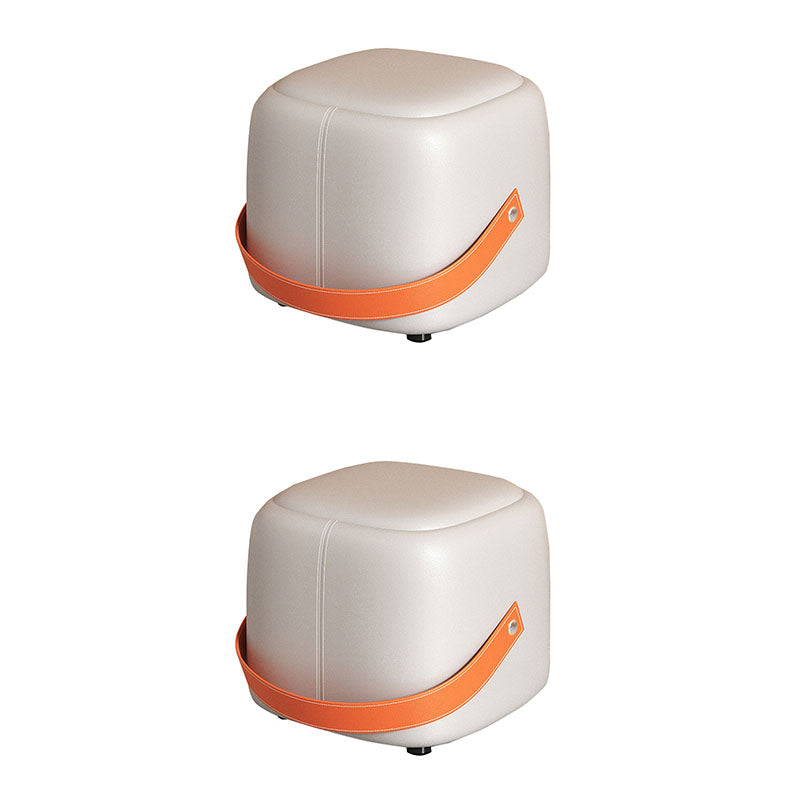 Pouf moderne Pouf Faux en cuir rembourré Portable