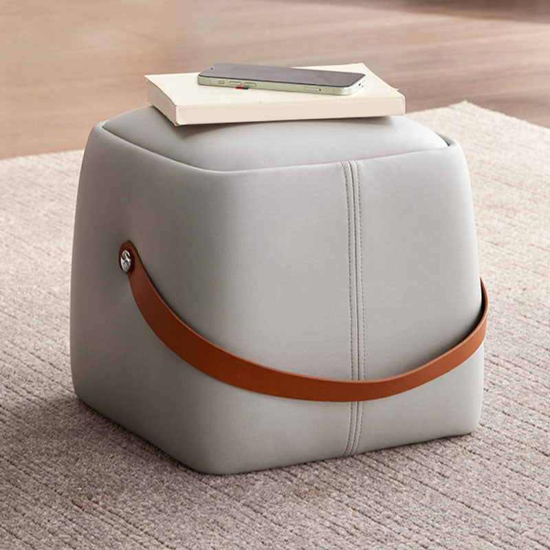 Pouf moderne Pouf Faux en cuir rembourré Portable