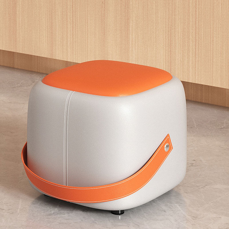 Pouf moderne Pouf Faux en cuir rembourré Portable