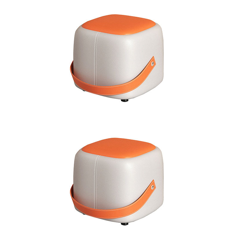 Pouf moderne Pouf Faux en cuir rembourré Portable