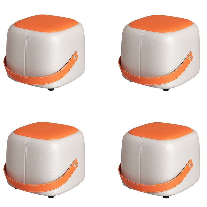 Pouf moderne Pouf Faux en cuir rembourré Portable