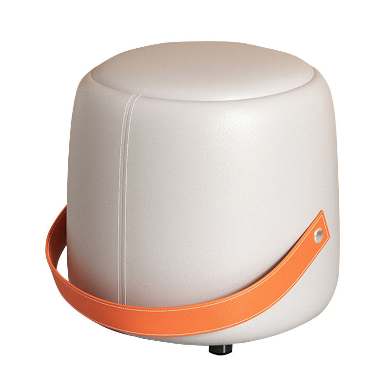 Moderno pouf pouf in finta pelle in pelle imbottita ottomana