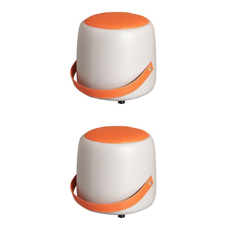 Pouf moderne Pouf Faux en cuir rembourré Portable