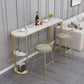 Modern Stone Bar Dining Table Specialty Bar Table for Small Places White-Gold Without Chairs Clearhalo 'Bar Furniture' 'Bar Tables' 'bar_tables' 'furn' 'furn_bar_tables' 'Furniture' 'Kitchen & Dining Furniture' 7226933