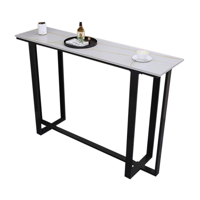 Modern Style Stone Bar Dining Table Rectangle Bar Table in White Without Chairs Clearhalo 'Bar Furniture' 'Bar Tables' 'bar_tables' 'furn' 'furn_bar_tables' 'Furniture' 'Kitchen & Dining Furniture' 7226942