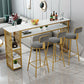 Glam Indoor Bar-Esstisch, rechteckiger Barhocker-Tisch aus Marmor