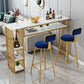 Glam Indoor Bar-Esstisch, rechteckiger Barhocker-Tisch aus Marmor