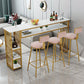 Glam Indoor Bar-Esstisch, rechteckiger Barhocker-Tisch aus Marmor