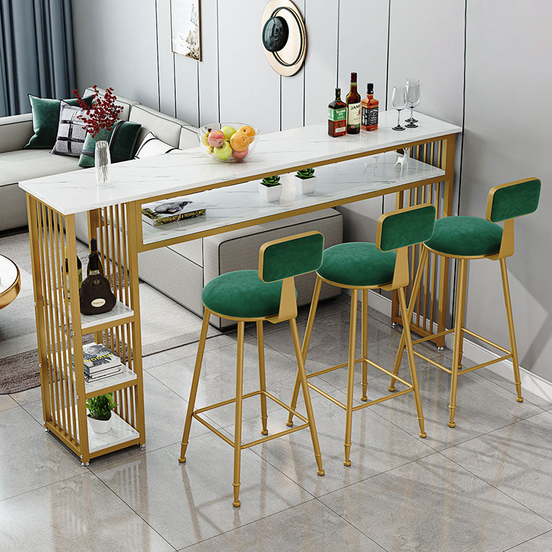 Glam Indoor Bar-Esstisch, rechteckiger Barhocker-Tisch aus Marmor