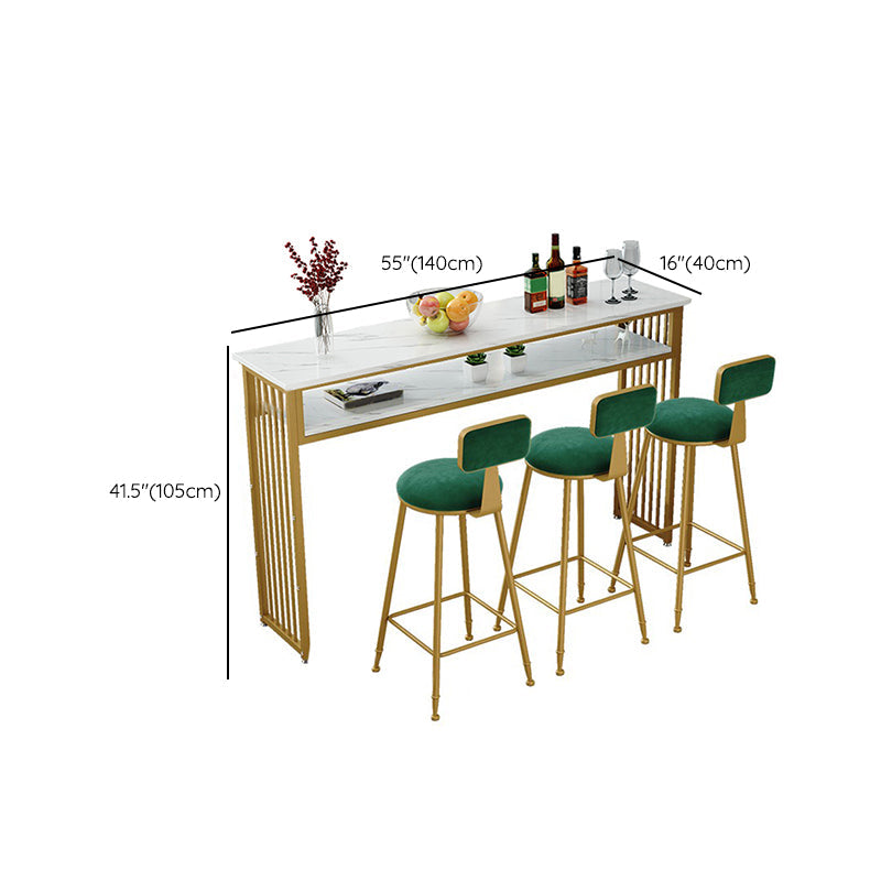 Glam Indoor Bar-Esstisch, rechteckiger Barhocker-Tisch aus Marmor