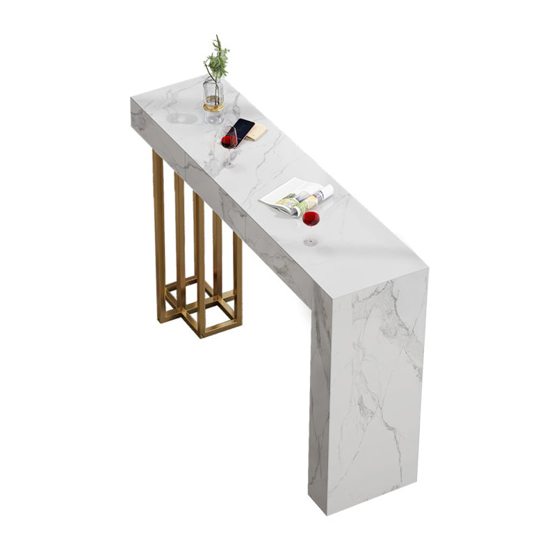 Eigentijdse bar-eettafel voor binnen, marmeren rechthoekige bartafel